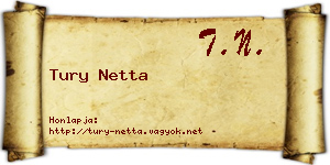 Tury Netta névjegykártya